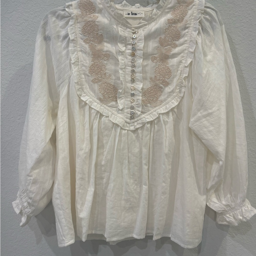 In Bloom White Blouse with Embroidery